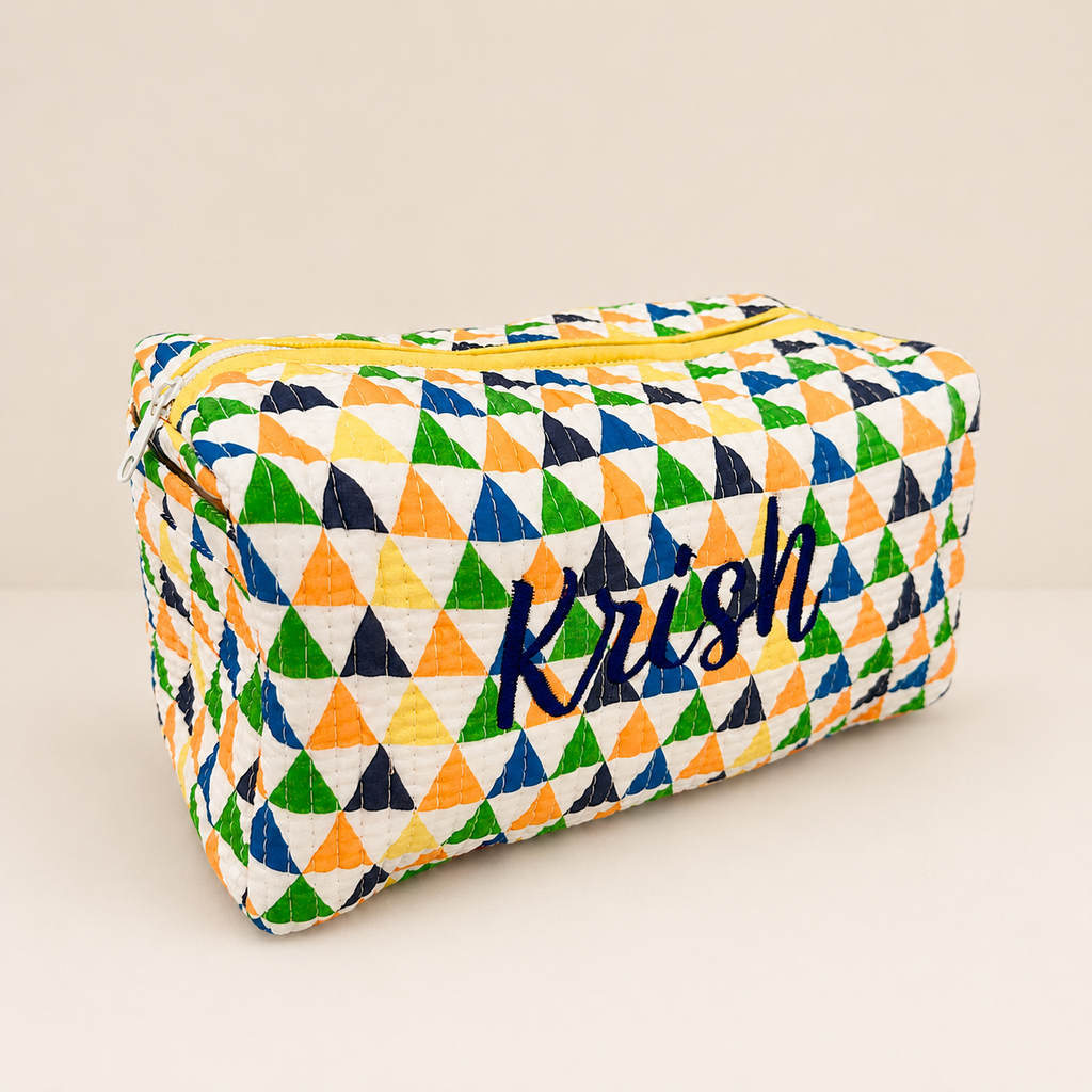 Yellow Triangle Pouch (Set of Three)