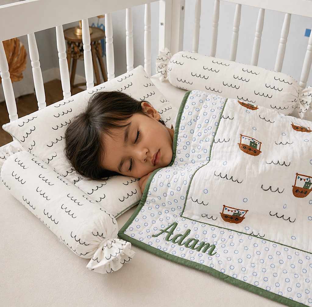 Sail Away Mini Cot Set