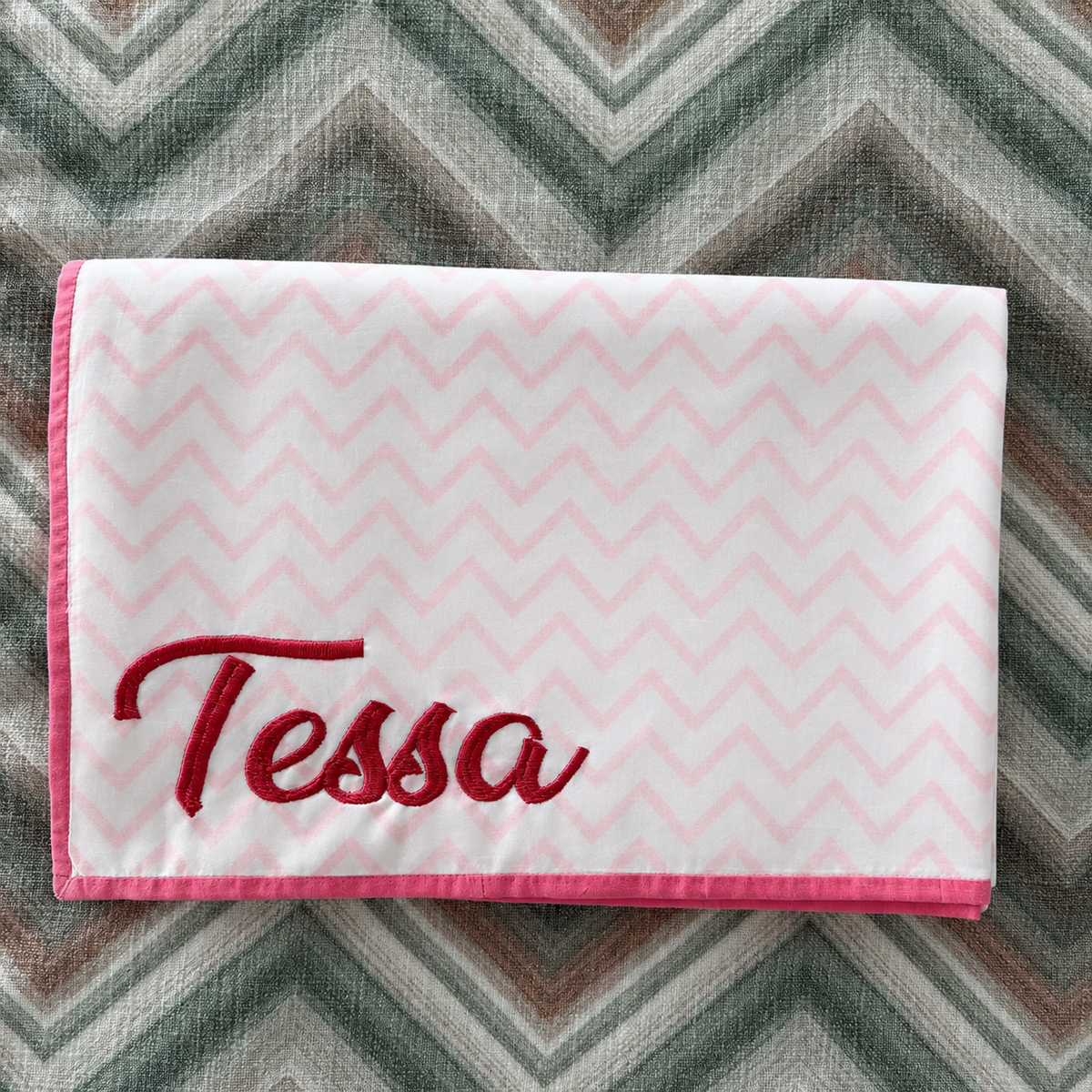 Pink Chevron Mulmul Dohar