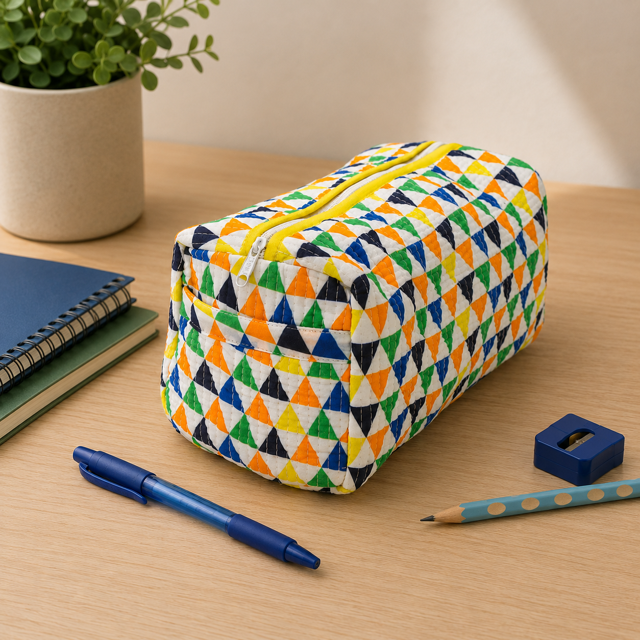 Yellow Triangle Pouch