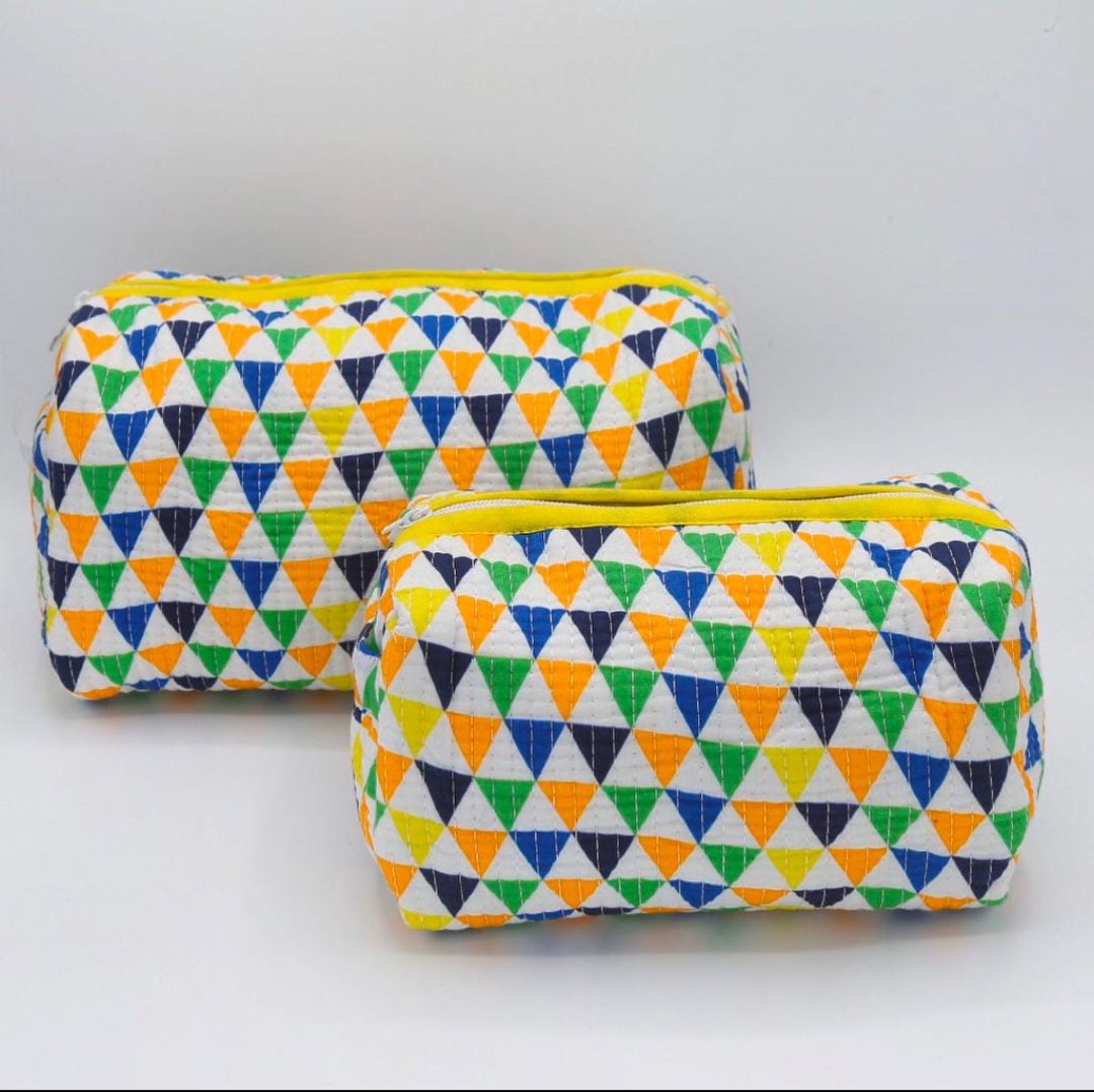 Yellow Triangle Pouch (Set of Three)