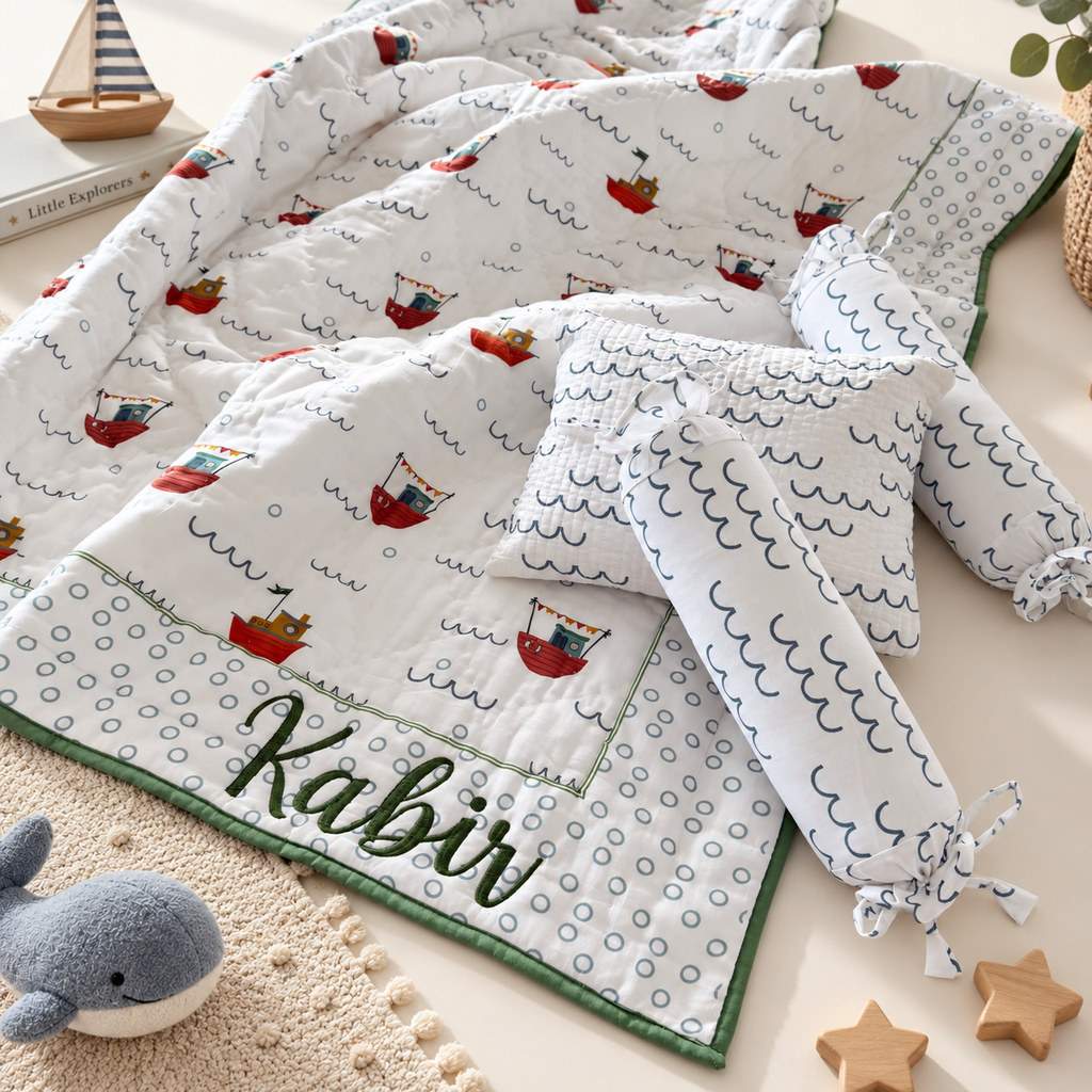 Sail Away Mini Cot Set