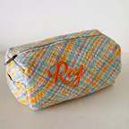 Orange Checkered Pouch