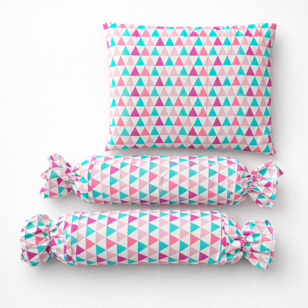 Playful Unicorn Pillow & Bolsters Set