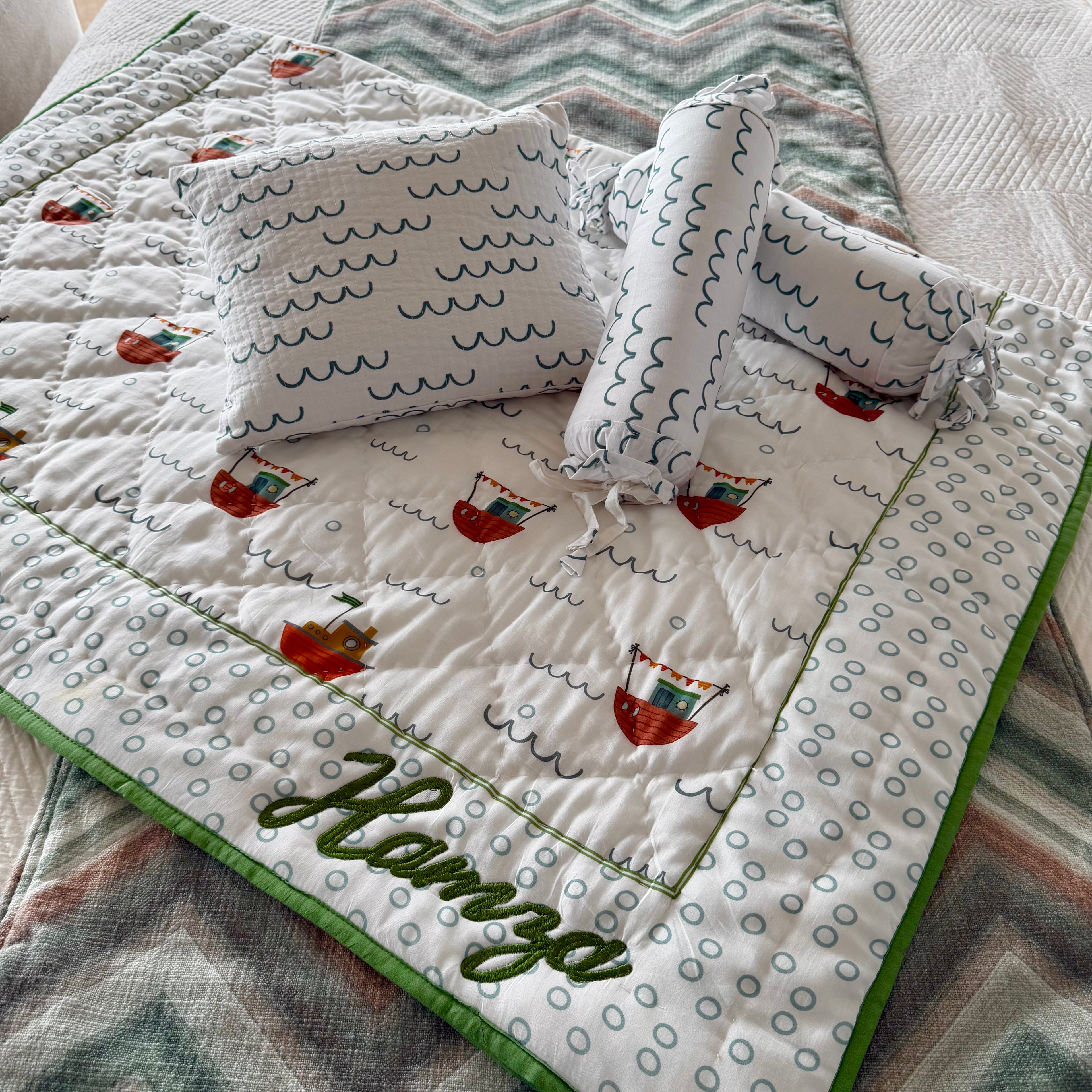 Sail Away Mini Cot Set