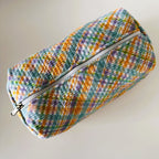 Orange Checkered Pouch (Set of Three)