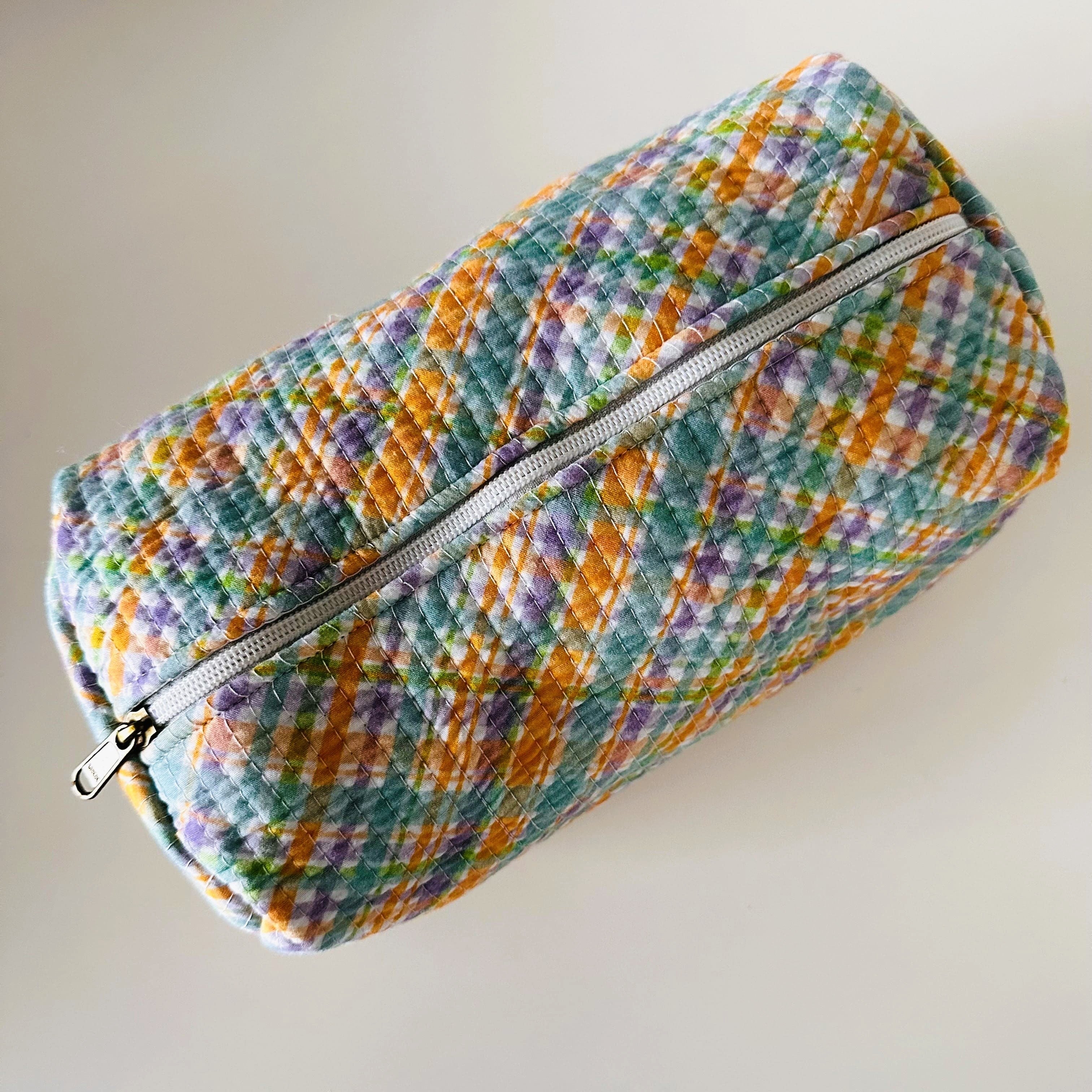 Orange Checkered Pouch (Set of Three)
