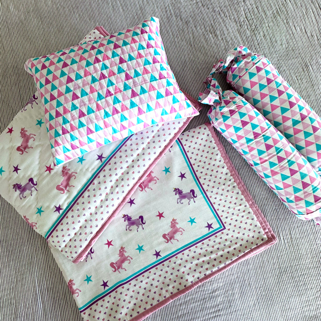 Playful Unicorn Mini Cot Set