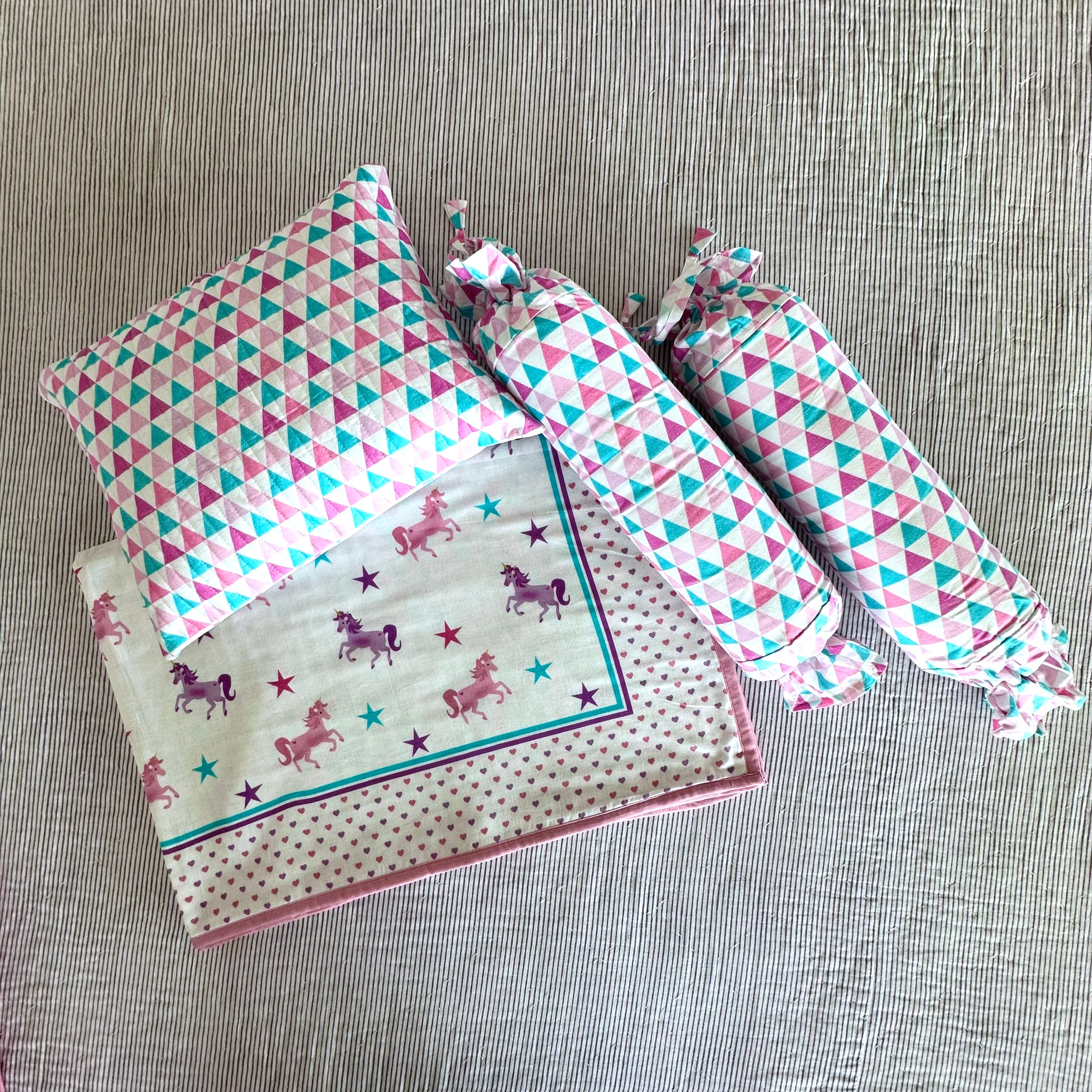 Playful Unicorn Mini Cot Set