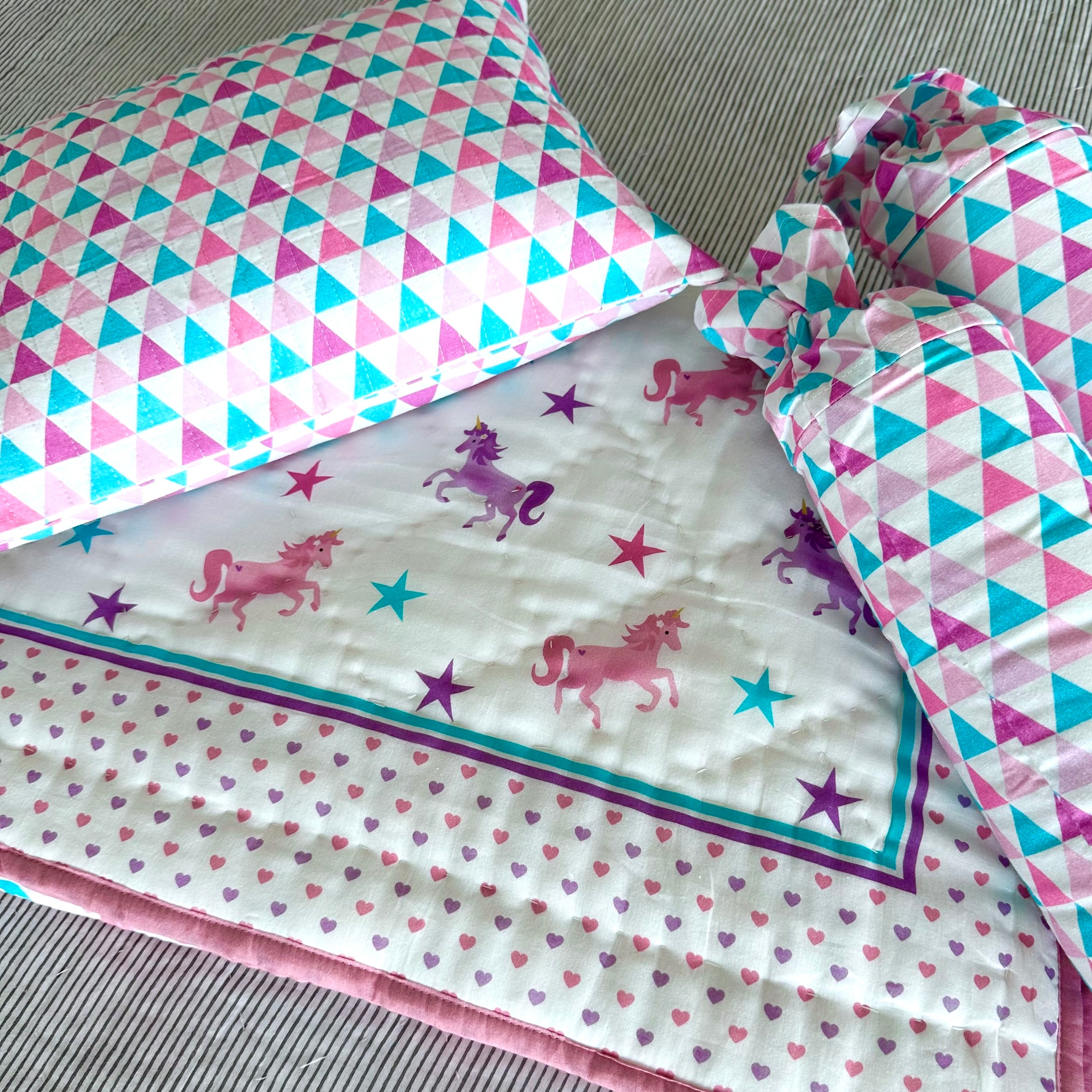 Playful Unicorn Mini Cot Set