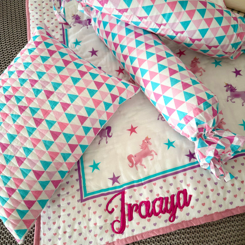 Playful Unicorn Mini Cot Set