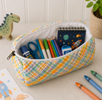 Orange Checkered Pouch (Set of Three)