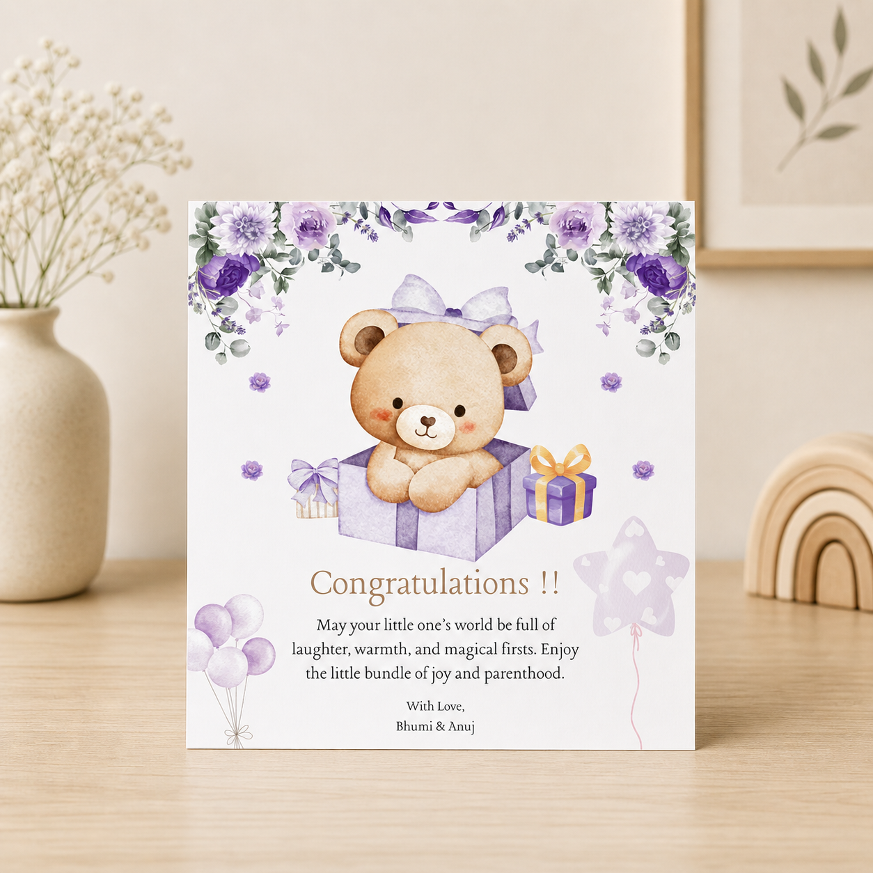 Purple Floral Gift Box