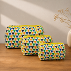 Yellow Triangle Pouch (Set of Three)