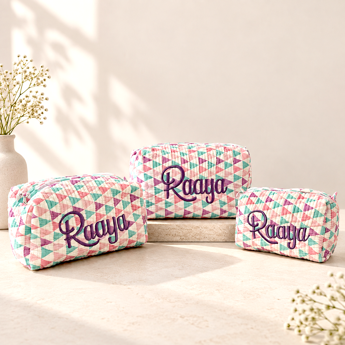 Pink Triangle Pouch (Set of Three)