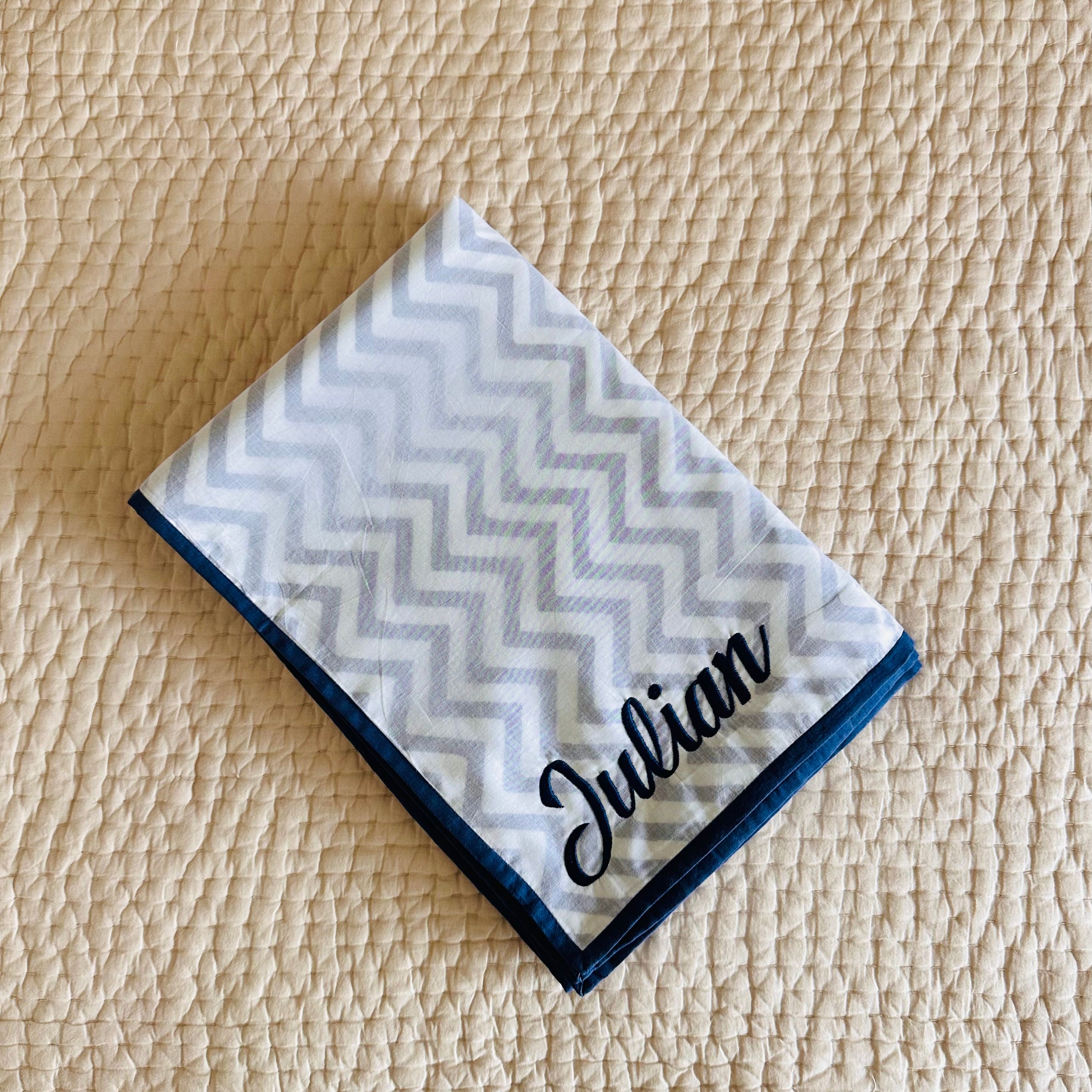 Blue Chevron Mulmul Dohar