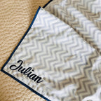 Blue Chevron Mulmul Dohar