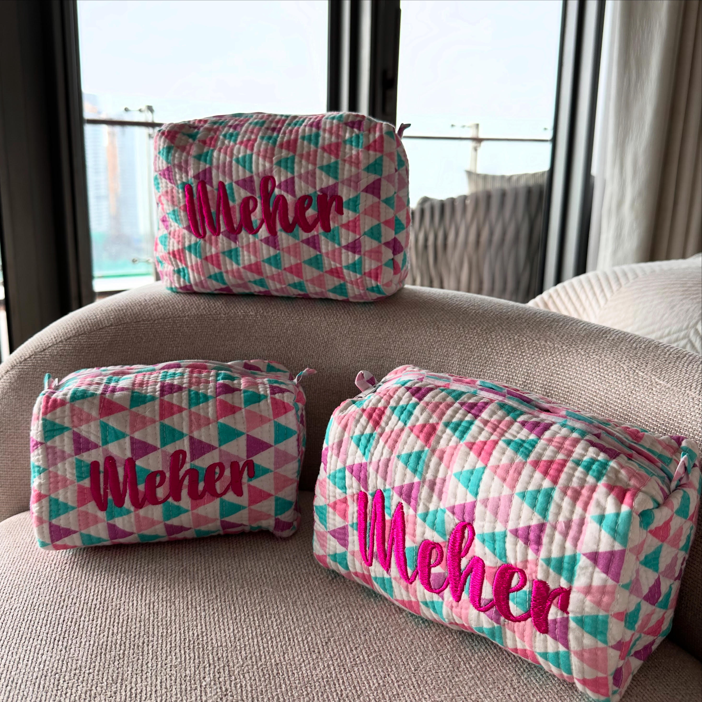 Pink Triangle Pouch (Set of Three)