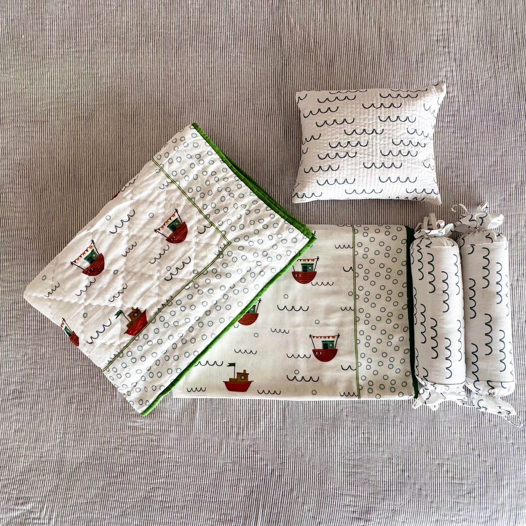 Sail Away Mini Cot Set